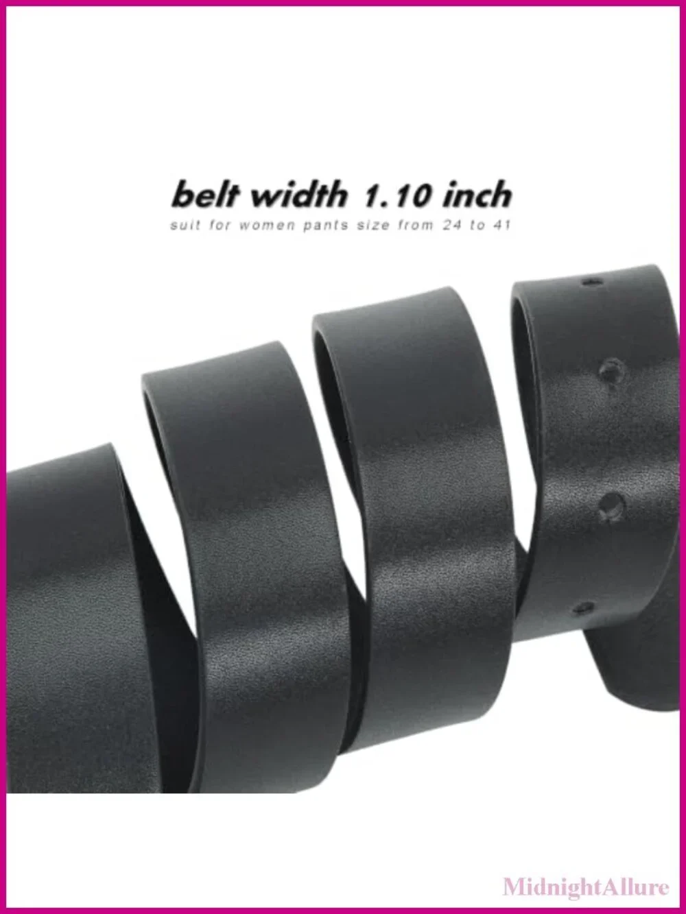 Women's Faux Leather Belt with Gold Buckle